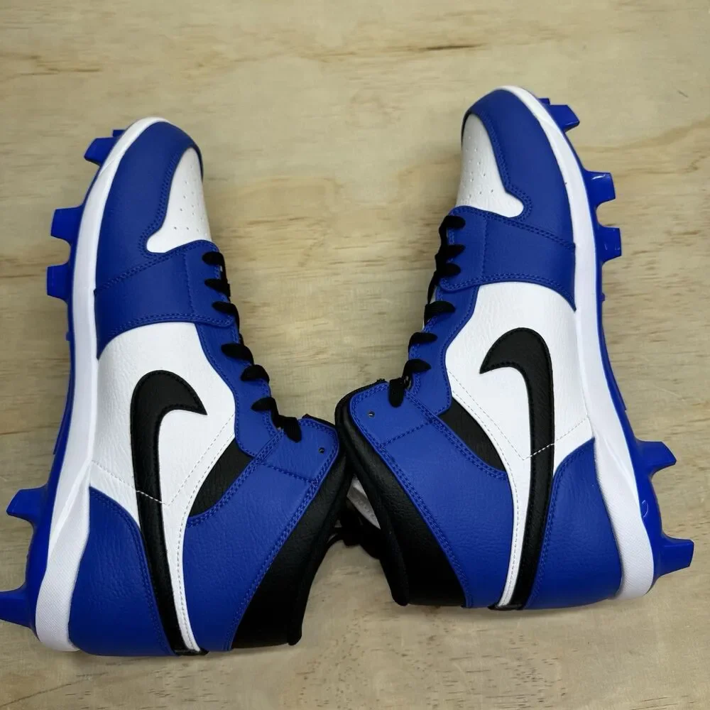 NEW Nike Air Jordan 1 Retro MCS Baseball Cleats Game Royal Mens Sz 13 AV5354-411